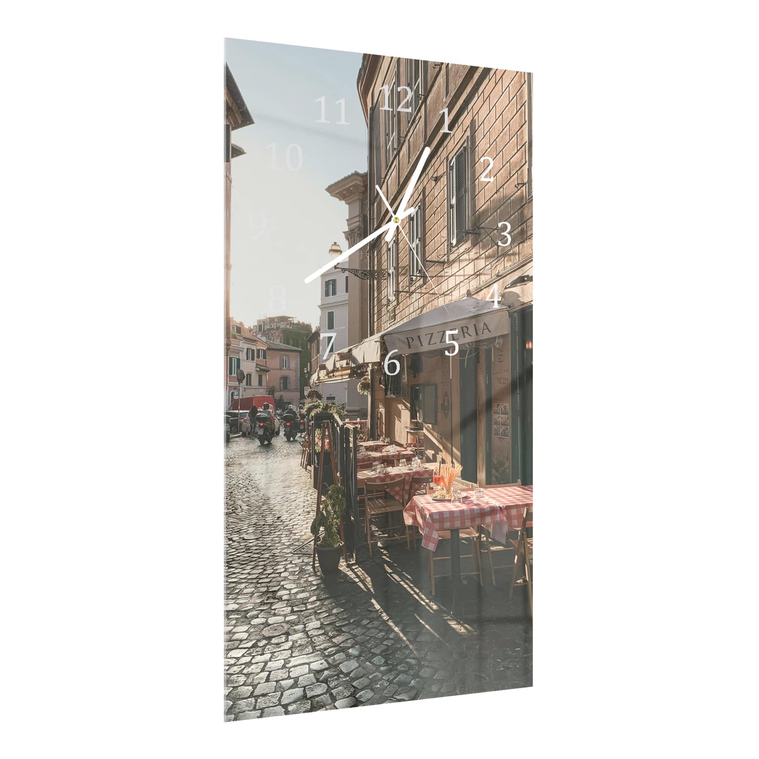 Wandklok 30x60  - Gehard Glas - Straat in Rome