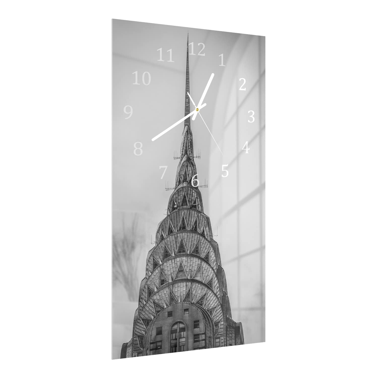 Wandklok 30x60  - Gehard Glas - Kathedraal in Zwart-Wit