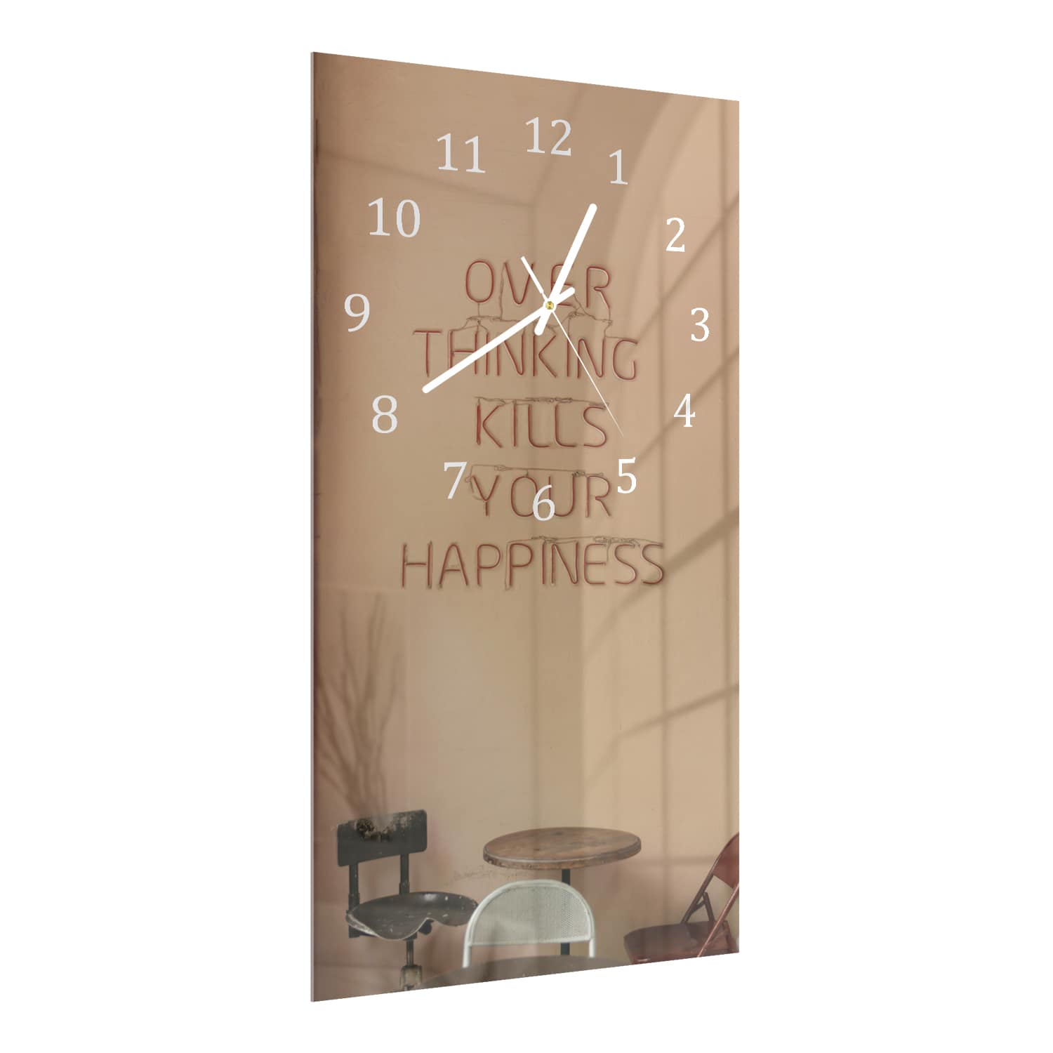 Wandklok 30x60  - Gehard Glas - Overthinking Kills Your Happines