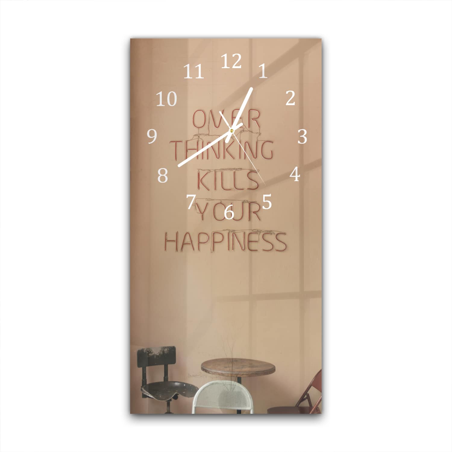 Wandklok 30x60  - Gehard Glas - Overthinking Kills Your Happines