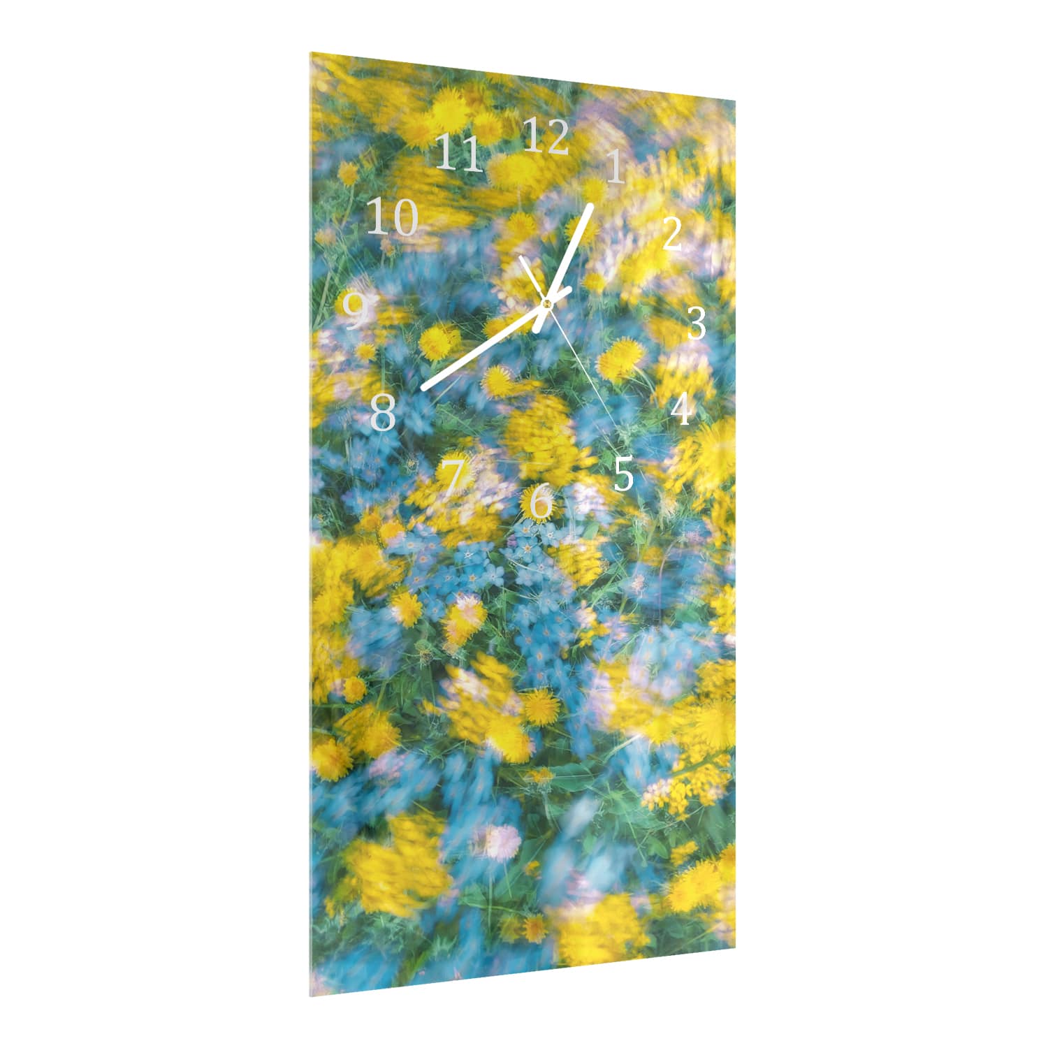 Wandklok 30x60  - Gehard Glas - Vrolijke Bloemen