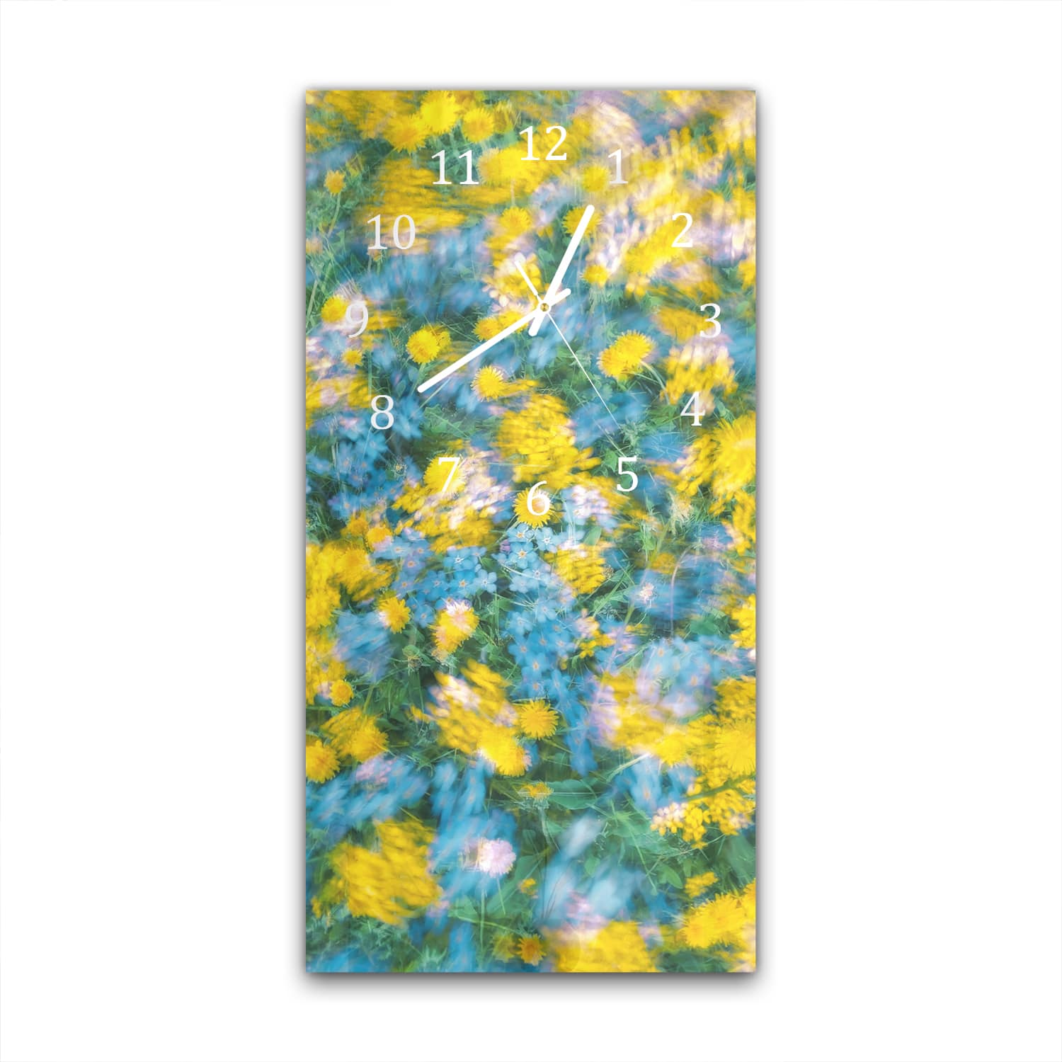 Wandklok 30x60  - Gehard Glas - Vrolijke Bloemen