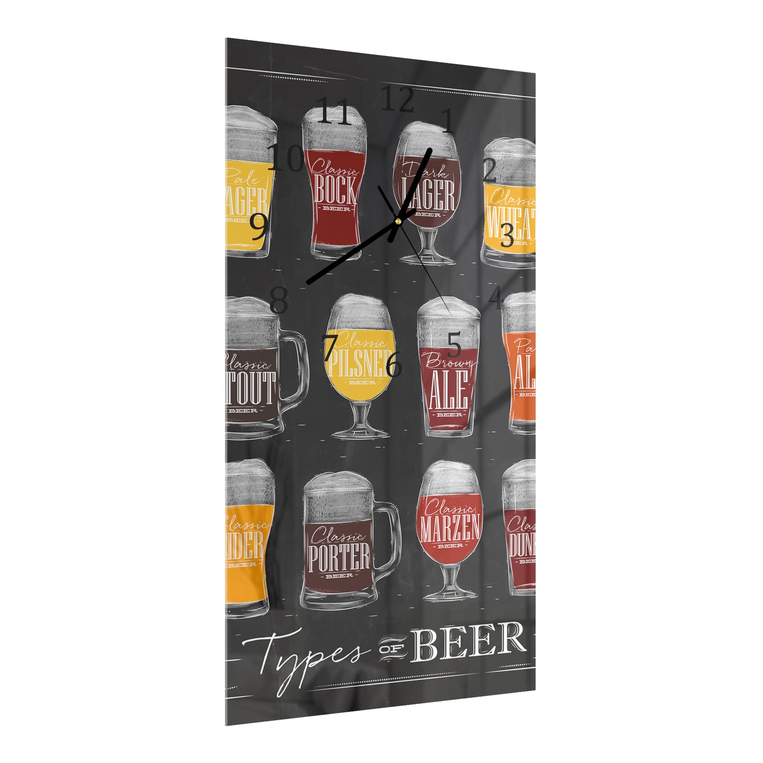 Wandklok 30x60  - Gehard Glas - Soorten Bier