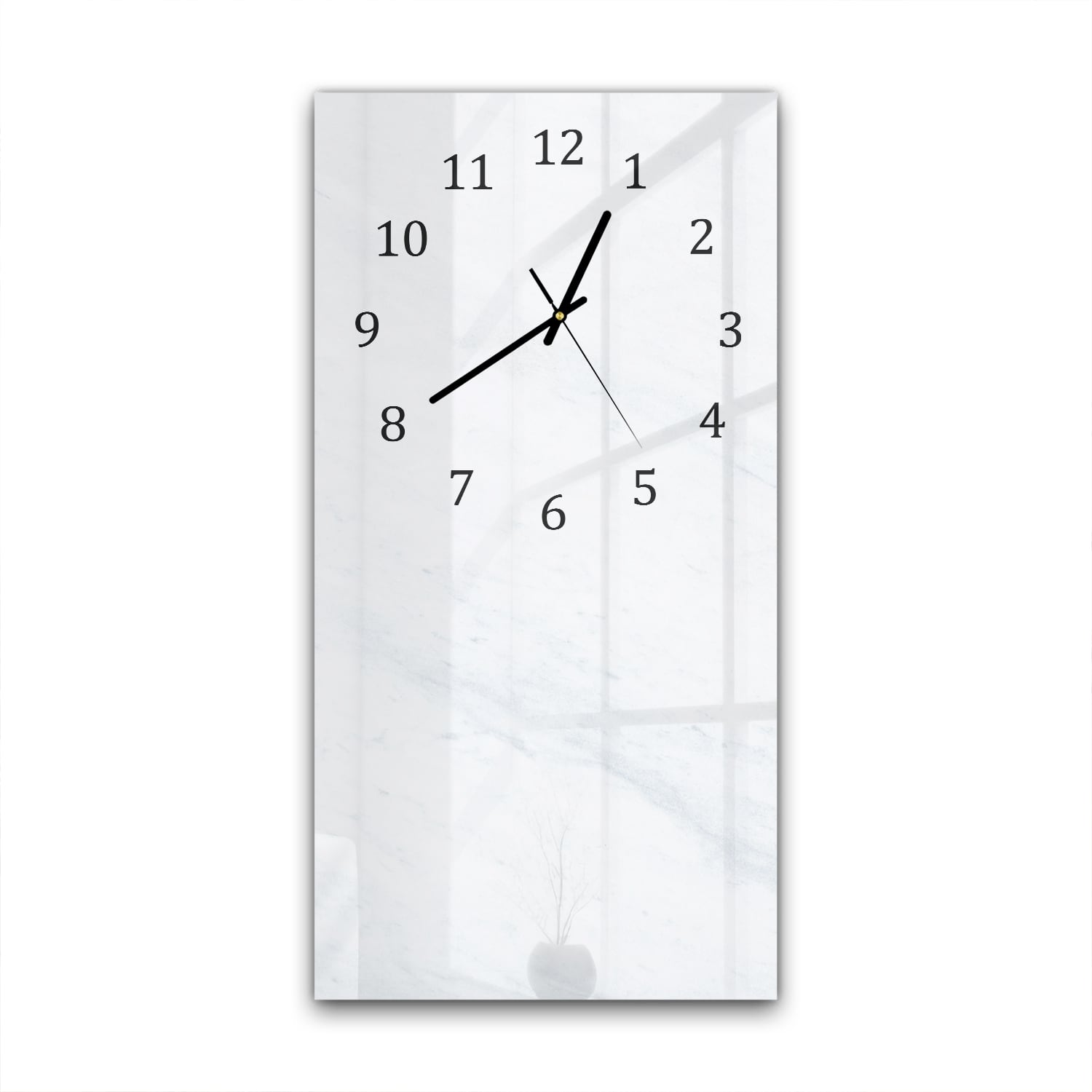 Wandklok 30x60  - Gehard Glas - Wit Marmer