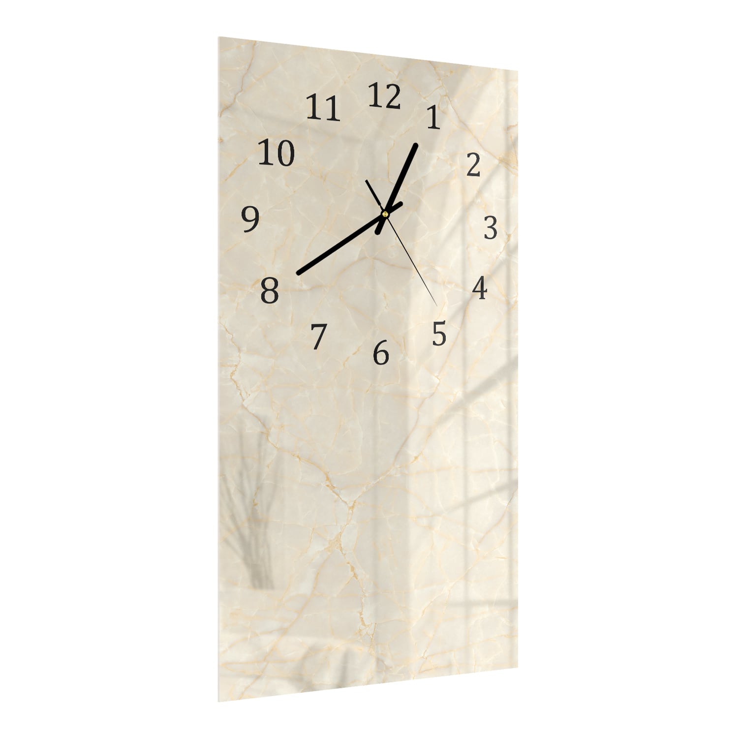 Wandklok 30x60  - Gehard Glas - Zacht Beige Marmer