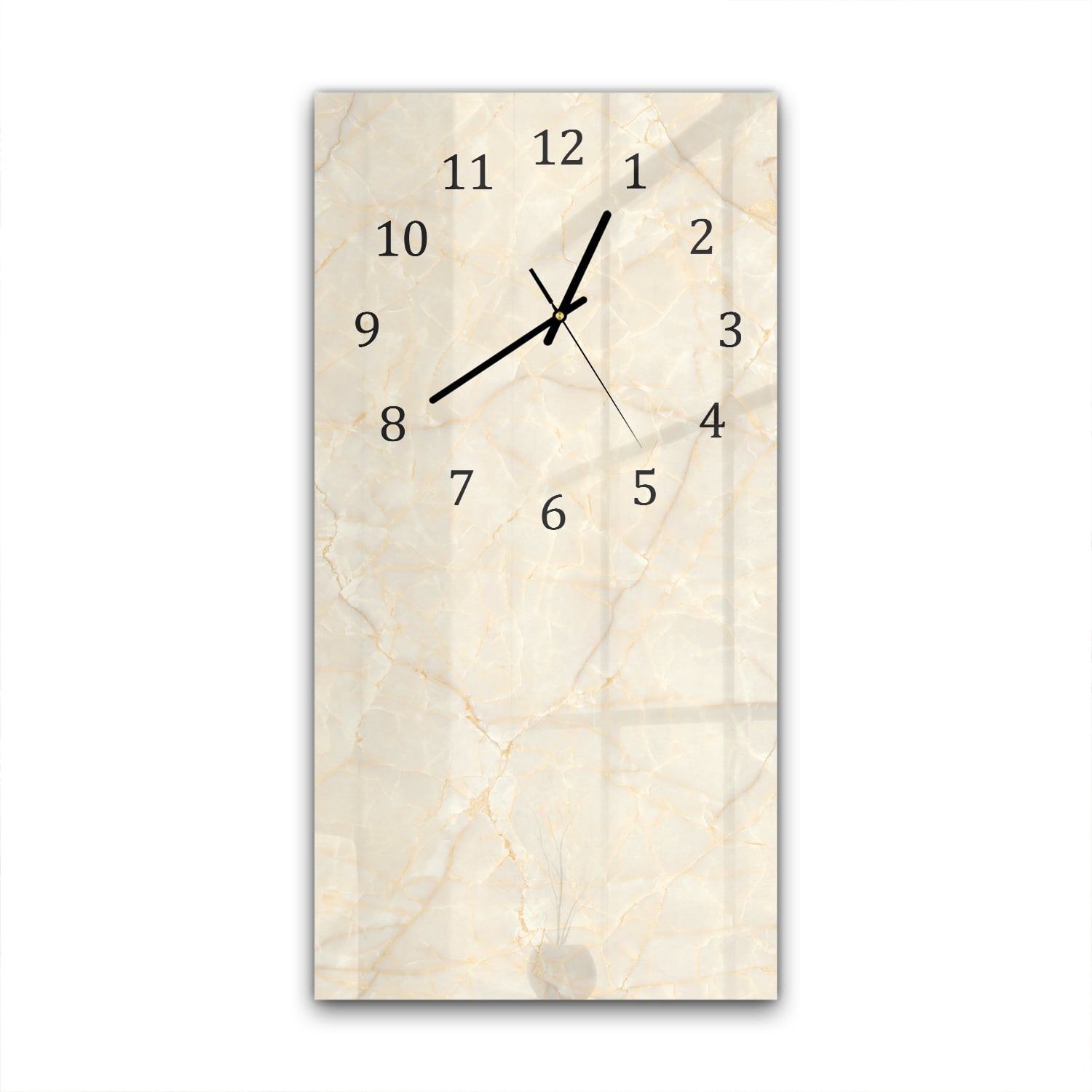 Wandklok 30x60  - Gehard Glas - Zacht Beige Marmer