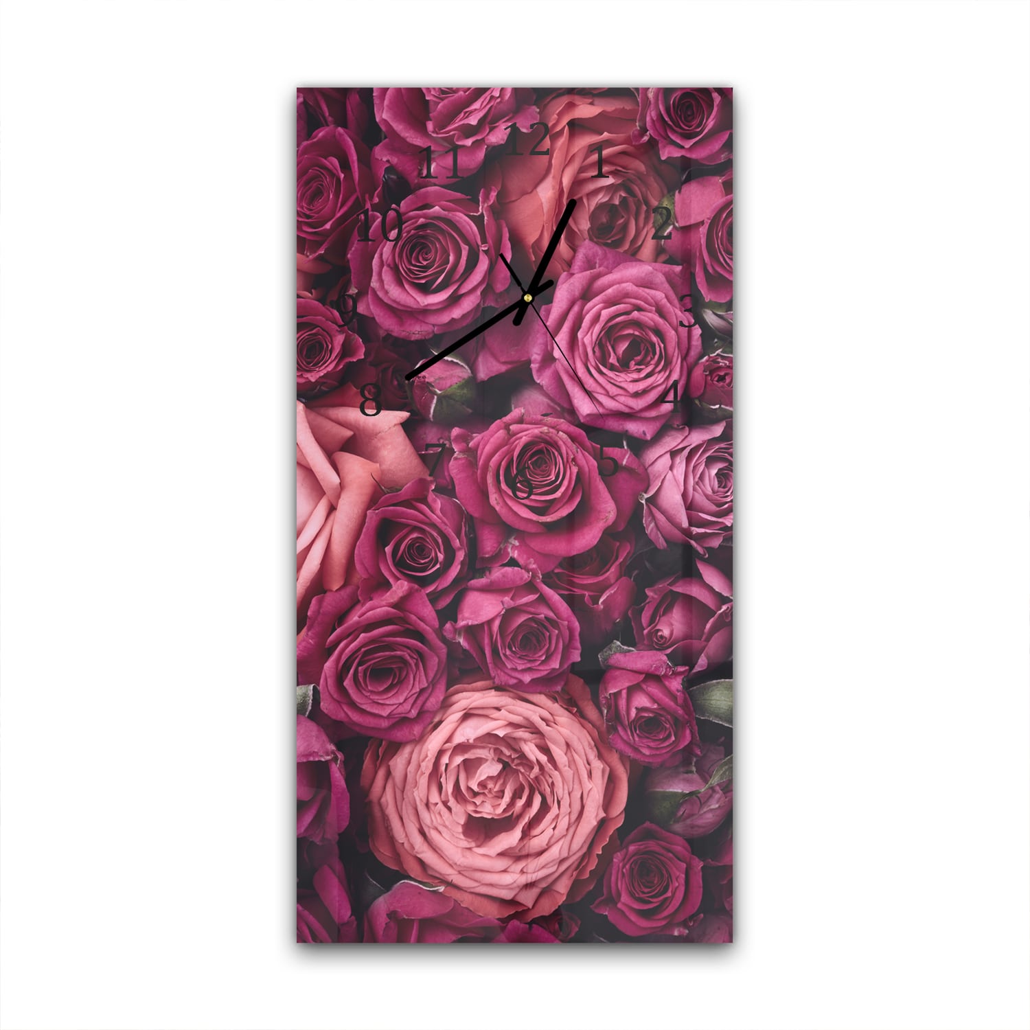 Wandklok 30x60  - Gehard Glas - Achtergronden van Rozen