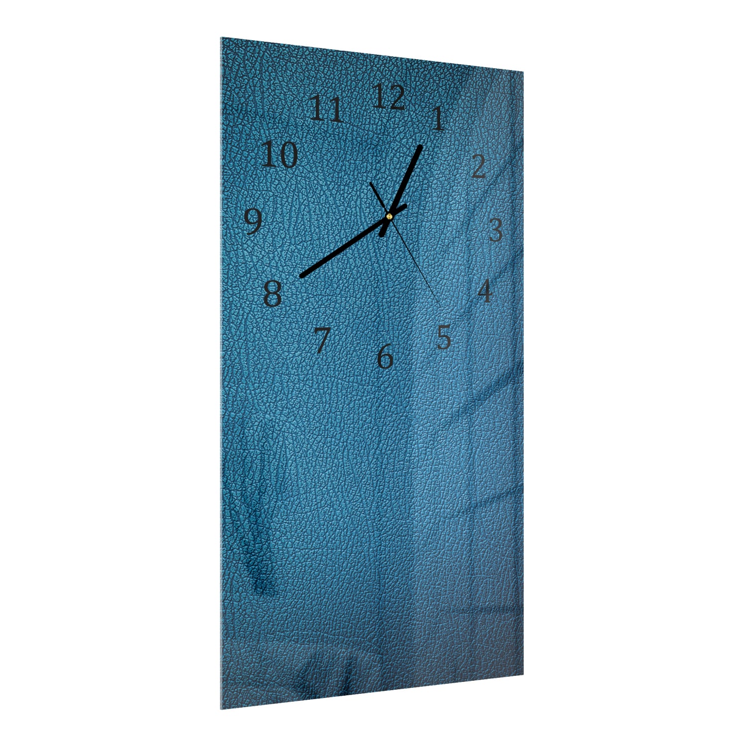 Wandklok 30x60  - Gehard Glas - Blauw Leer