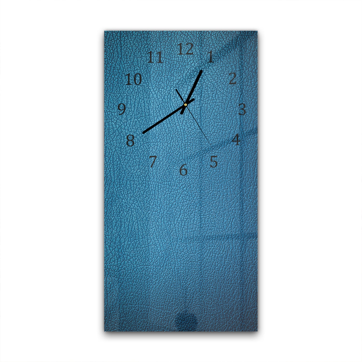 Wandklok 30x60  - Gehard Glas - Blauw Leer