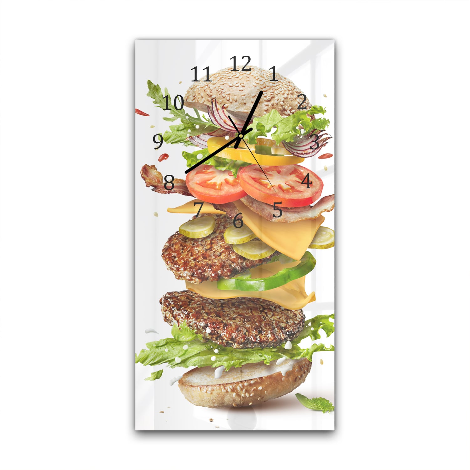 Wandklok 30x60  - Gehard Glas - Zwevende Burger