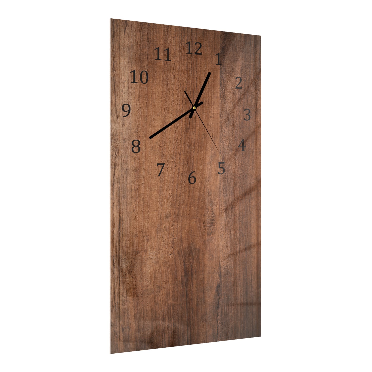 Wandklok 30x60  - Gehard Glas - Oud Bruin Hout