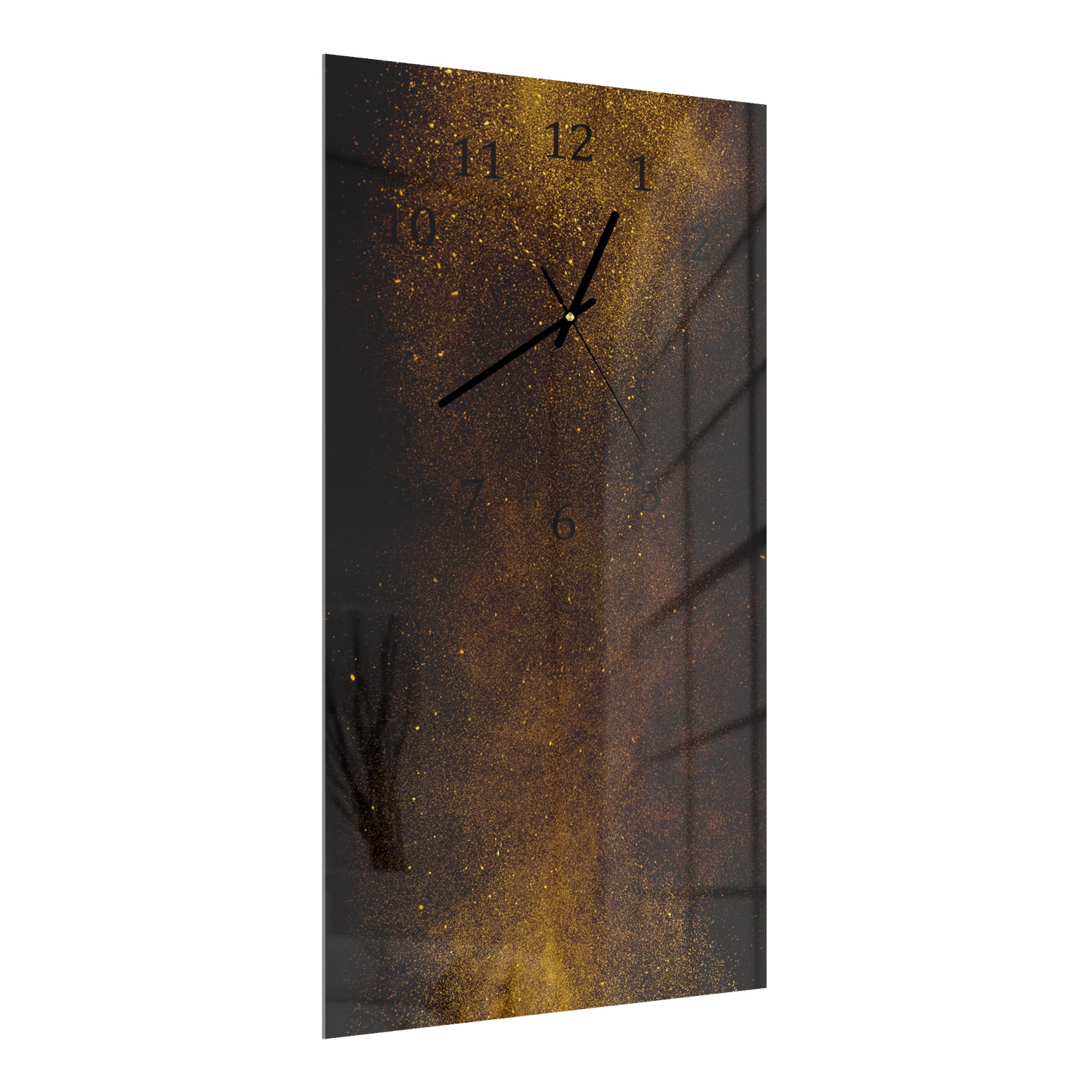 Wandklok 30x60  - Gehard Glas - Gouden Stof Explosie