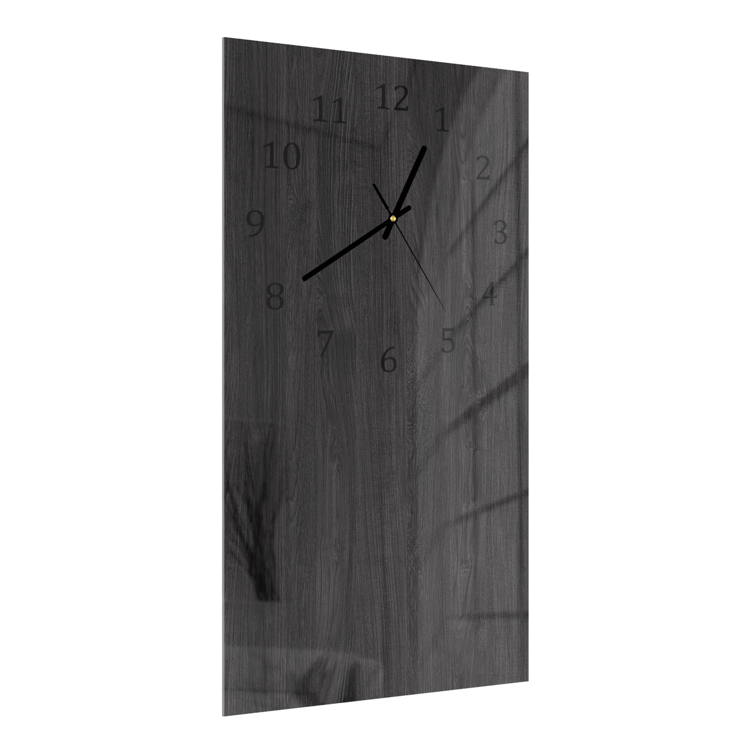 Wandklok 30x60  - Gehard Glas - Zwart Hout