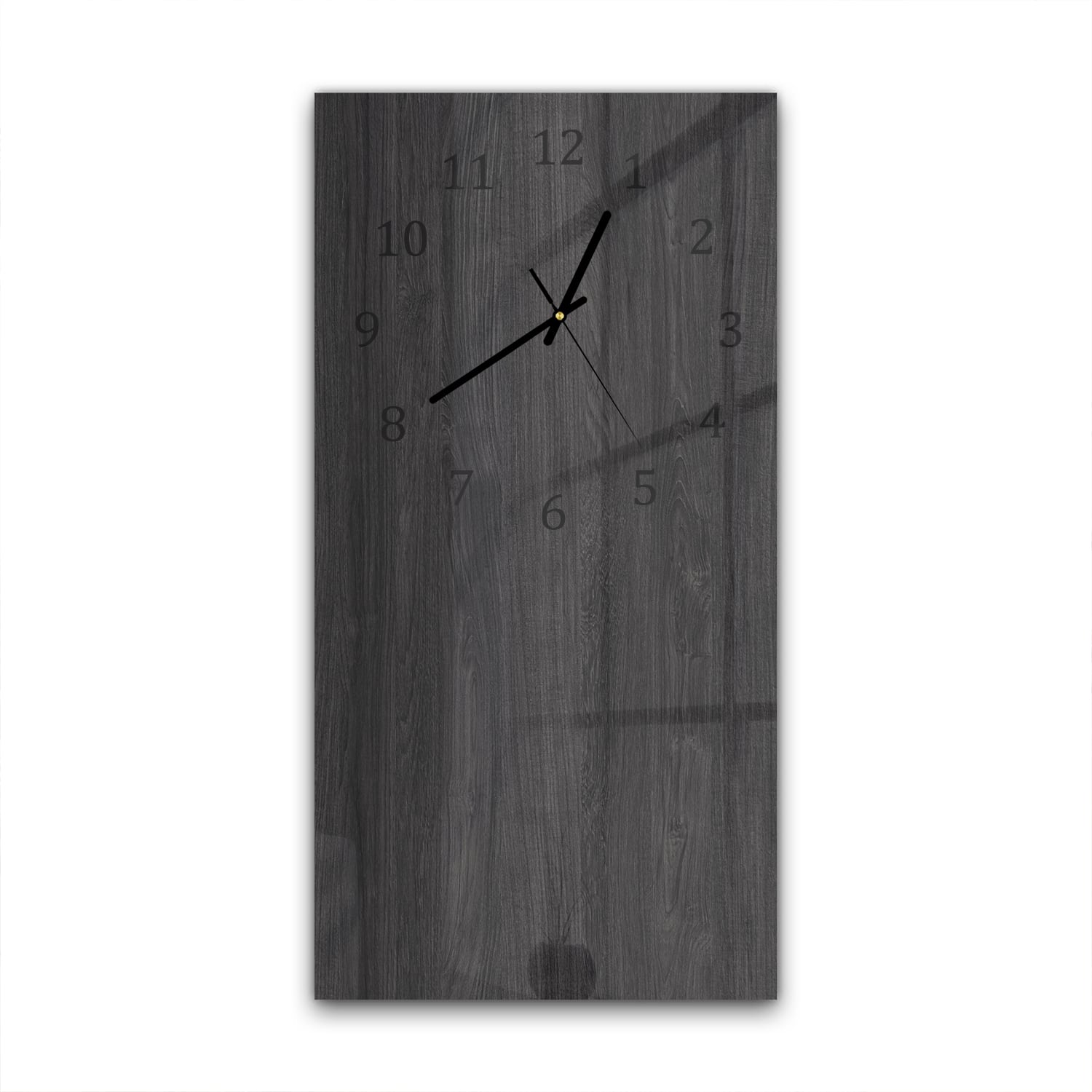 Wandklok 30x60  - Gehard Glas - Zwart Hout