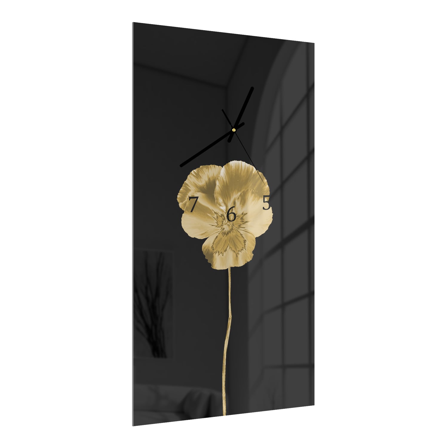 Wandklok 30x60  - Gehard Glas - Gouden Viooltje