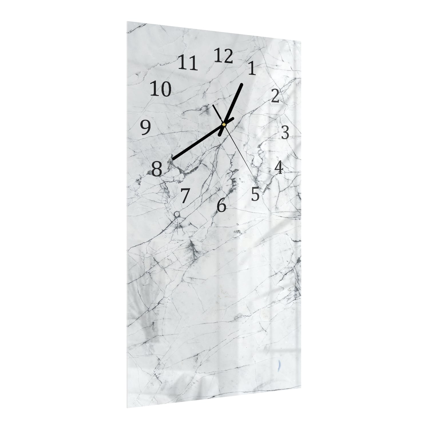 Wandklok 30x60  - Gehard Glas - Zwart-Wit Marmer