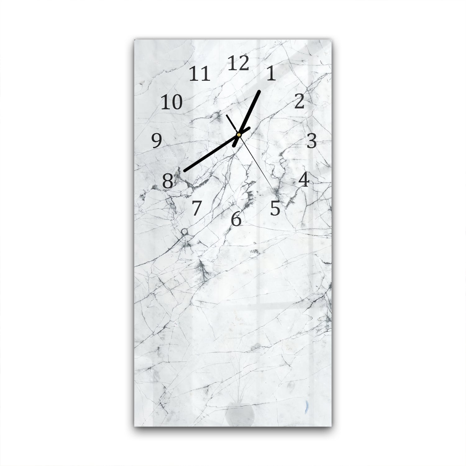 Wandklok 30x60  - Gehard Glas - Zwart-Wit Marmer