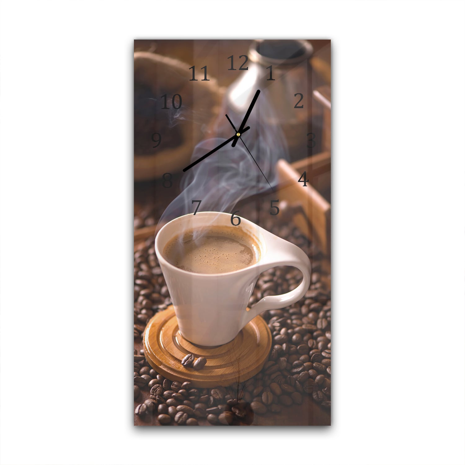 Wandklok 30x60  - Gehard Glas - Warme Kop Koffie