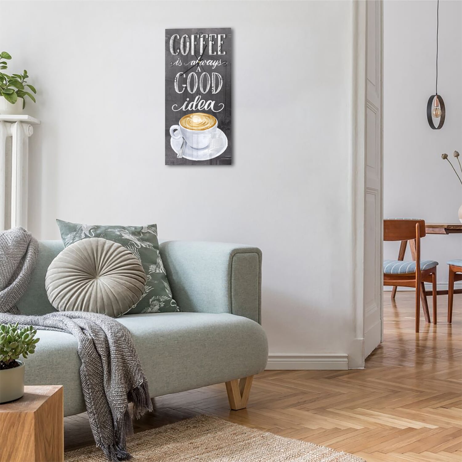 Wandklok 30x60  - Gehard Glas - Koffie Quote