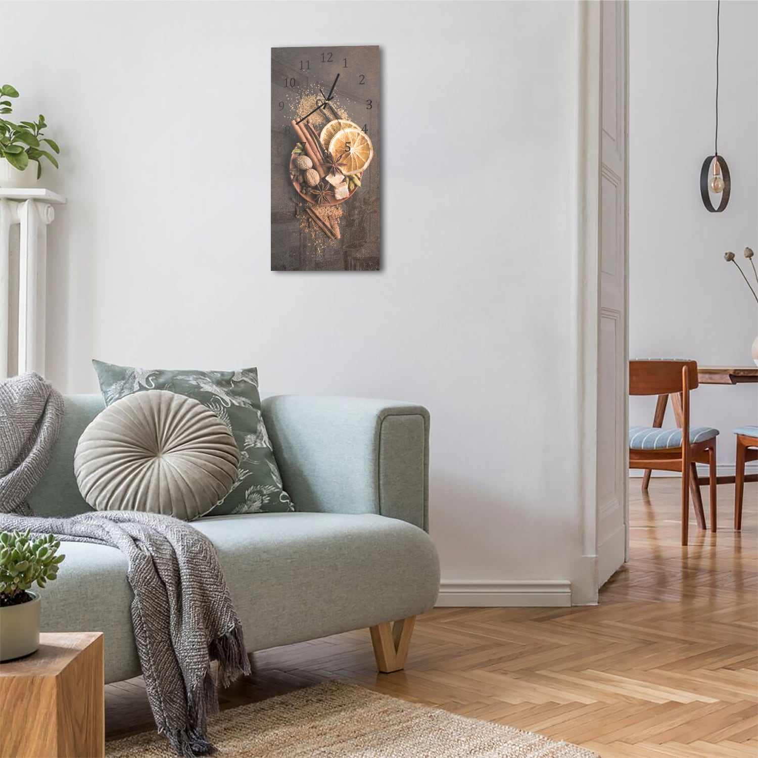 Wandklok 30x60  - Gehard Glas - Kaneel & Citrus