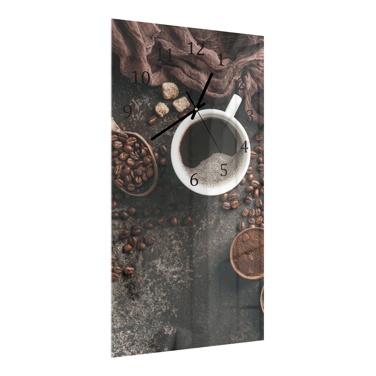 Wandklok 30x60  - Gehard Glas - Koffie en Bonen