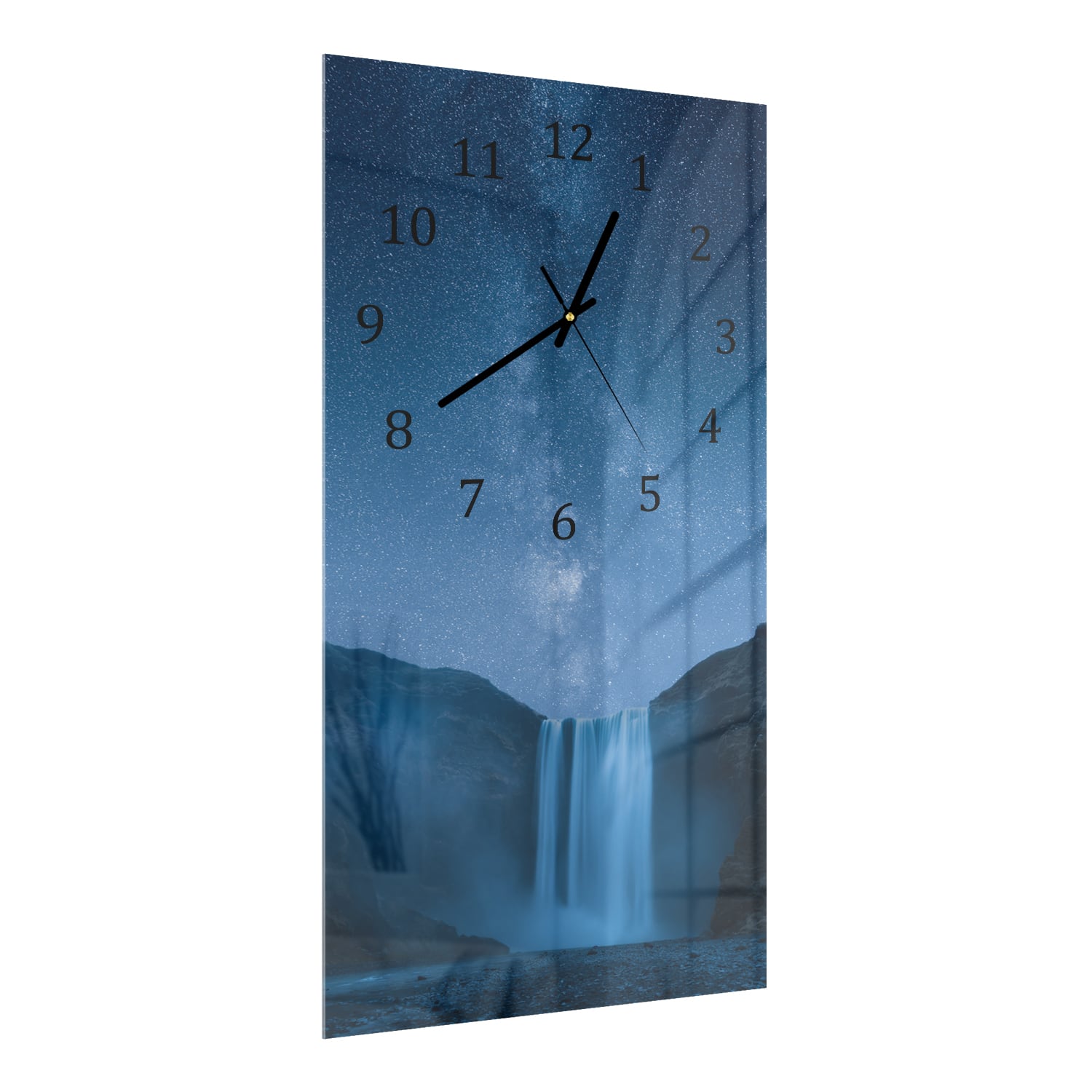 Wandklok 30x60  - Gehard Glas - Waterval onder de Melkweg