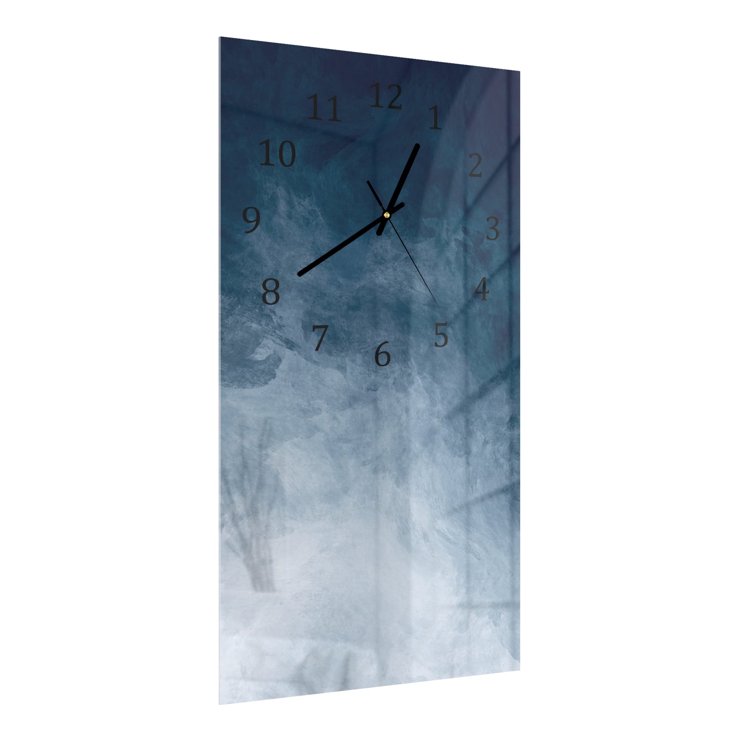 Wandklok 30x60  - Gehard Glas - Blauwe Waterverf Textuur