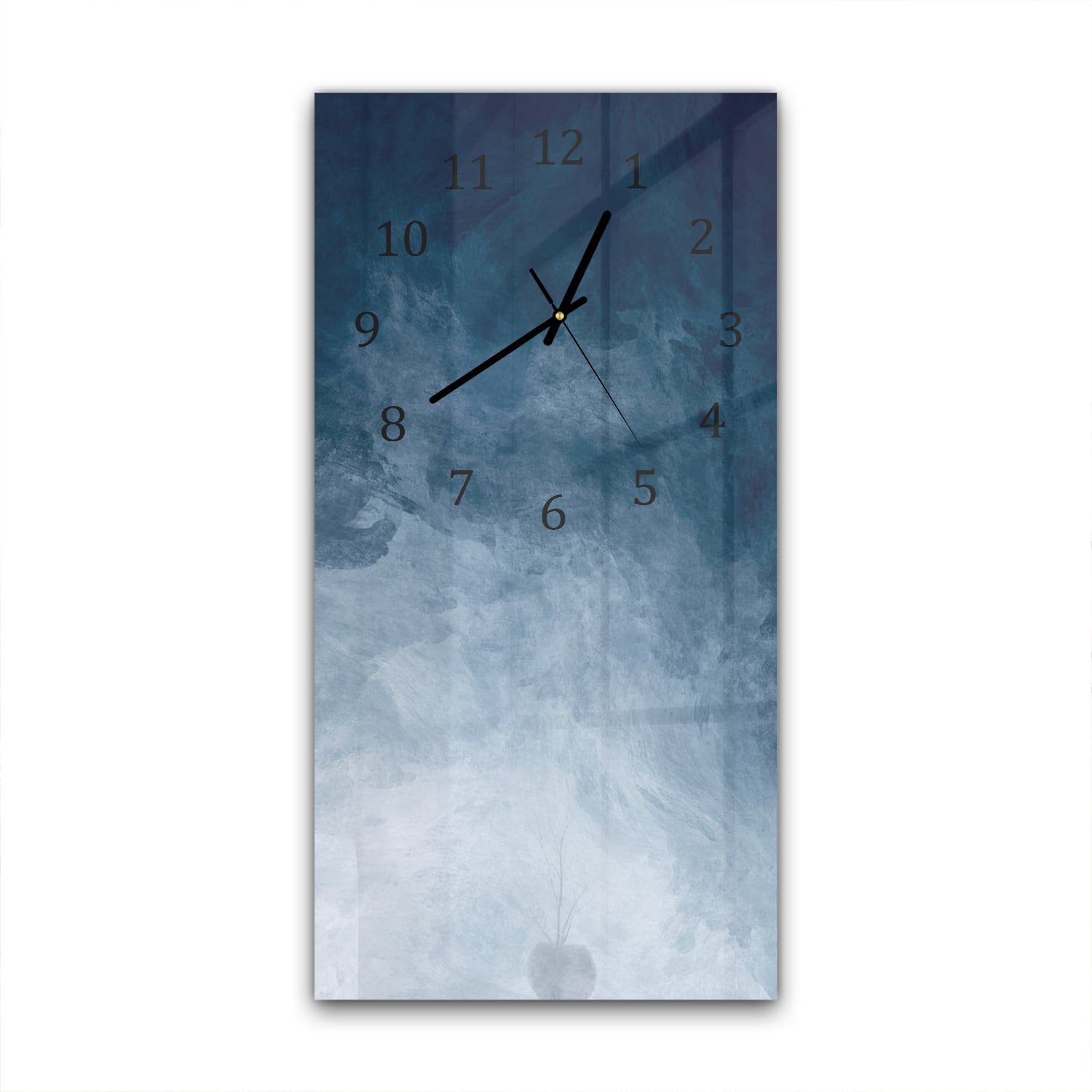 Wandklok 30x60  - Gehard Glas - Blauwe Waterverf Textuur