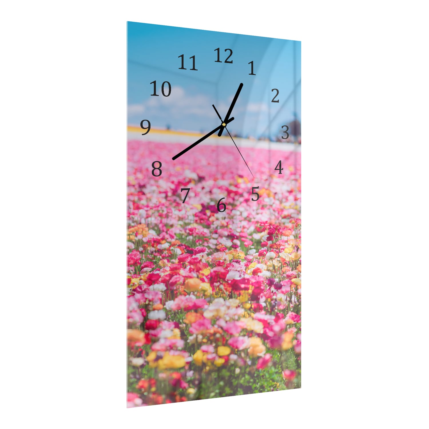 Wandklok 30x60  - Gehard Glas - Zee van Bloemen