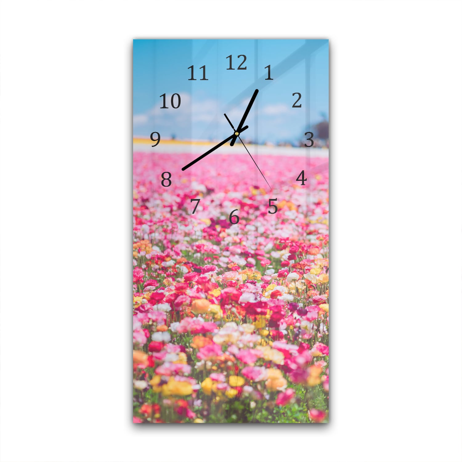 Wandklok 30x60  - Gehard Glas - Zee van Bloemen