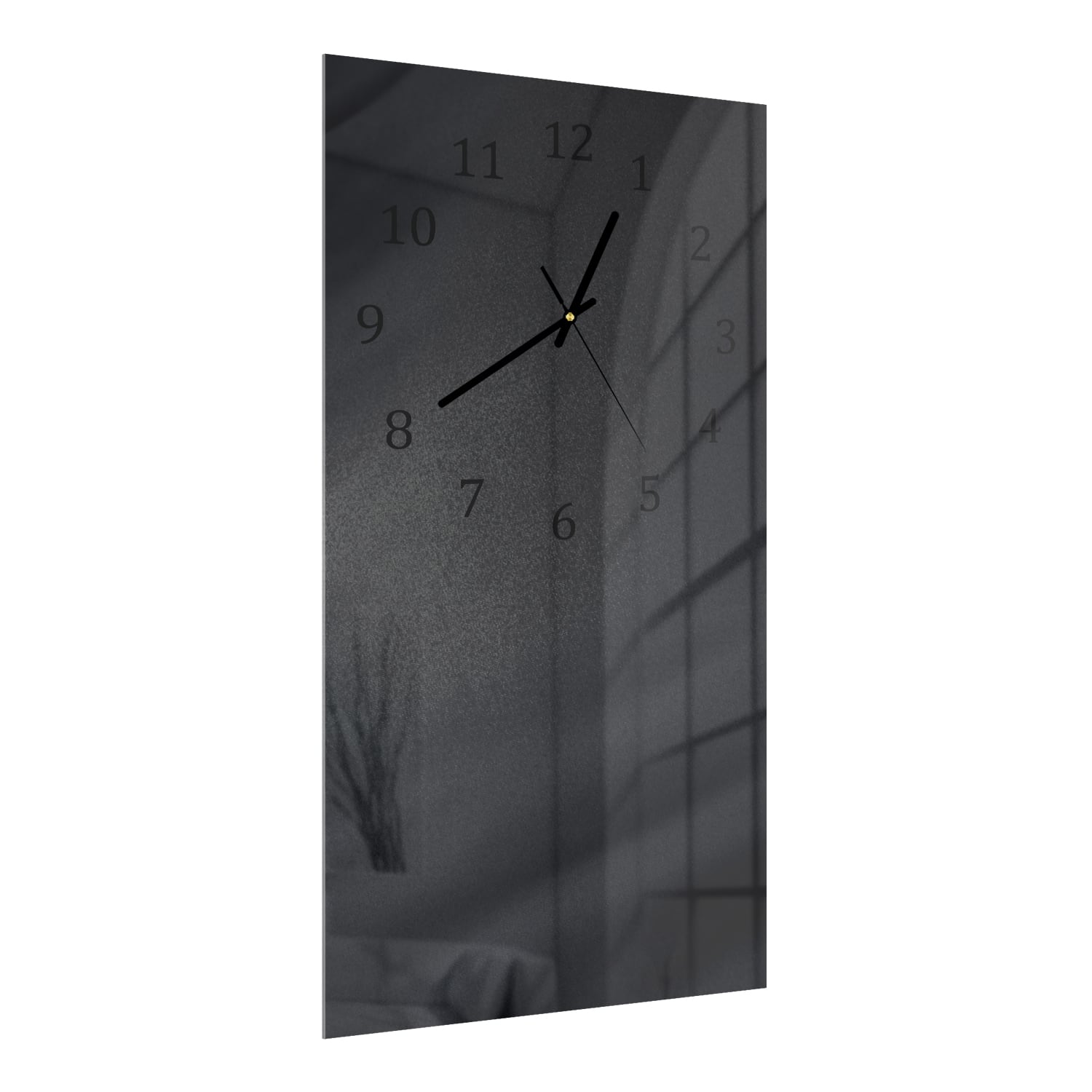 Wandklok 30x60  - Gehard Glas - Zwart Stof