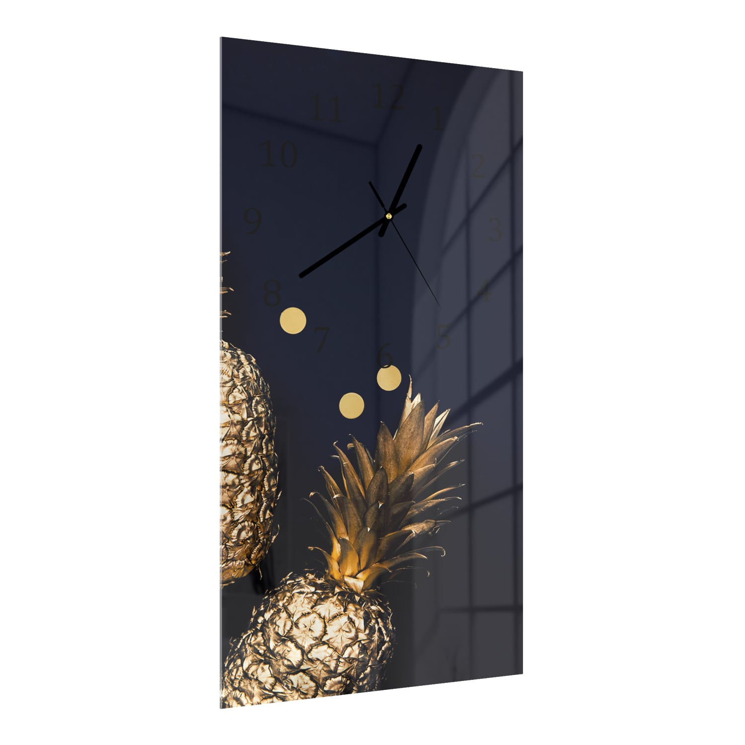 Wandklok 30x60  - Gehard Glas - Tropische Luxe in Goud