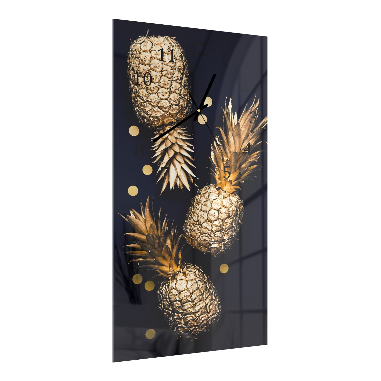 Wandklok 30x60  - Gehard Glas - Gouden Ananassen