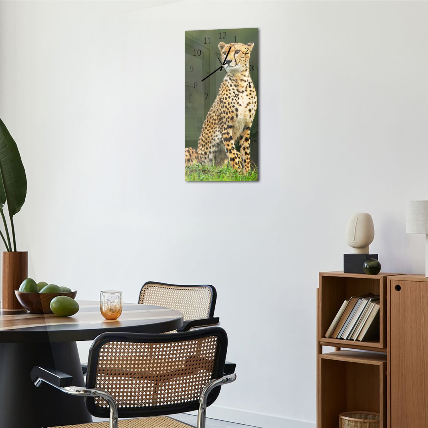 Wandklok 30x60  - Gehard Glas - Wilde Cheetah