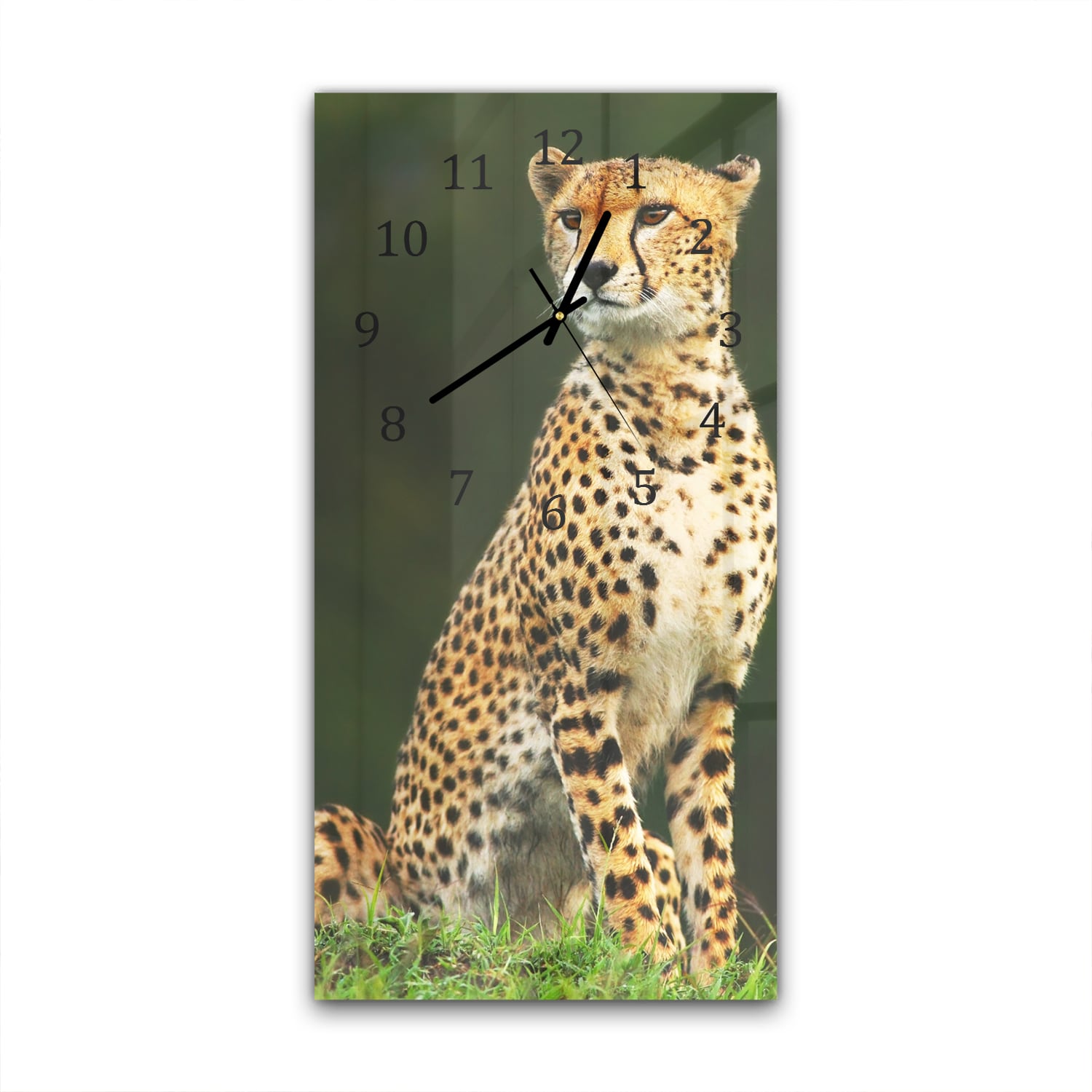 Wandklok 30x60  - Gehard Glas - Wilde Cheetah