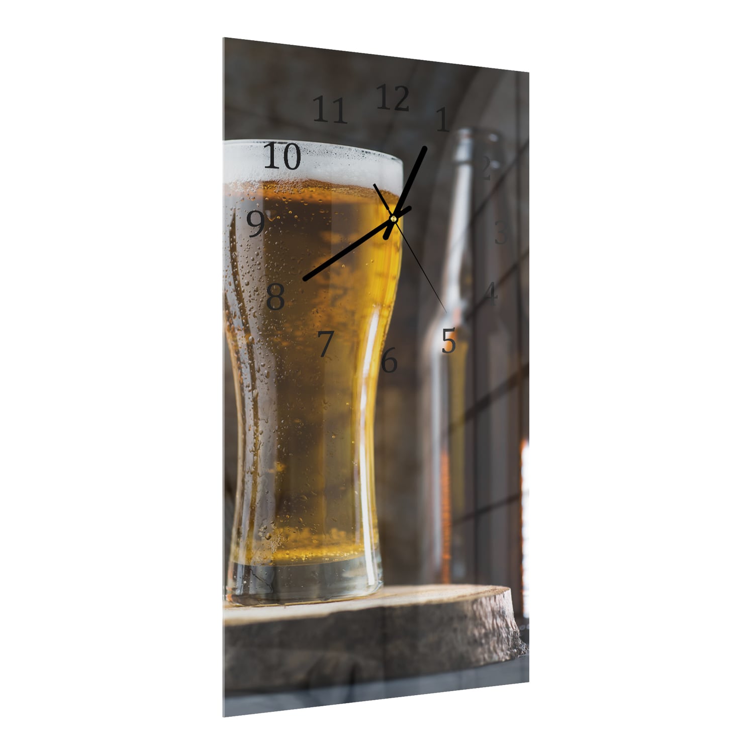 Wandklok 30x60  - Gehard Glas - Koud Glas Bier