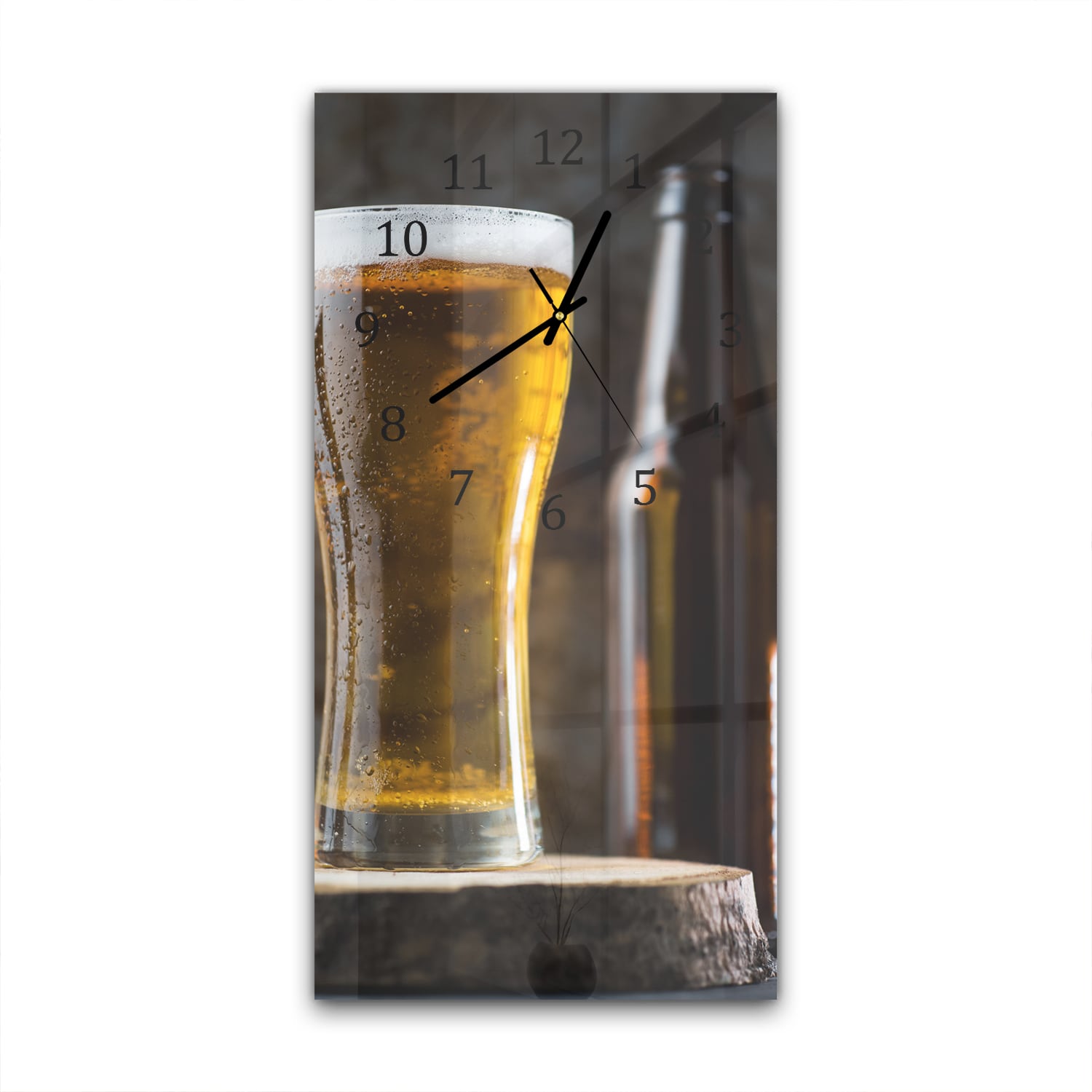 Wandklok 30x60  - Gehard Glas - Koud Glas Bier