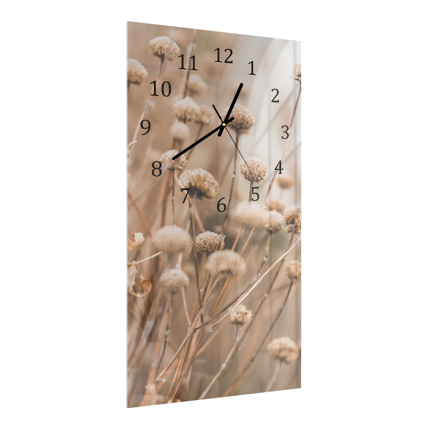 Wandklok 30x60  - Gehard Glas - Winterse Droogbloemen