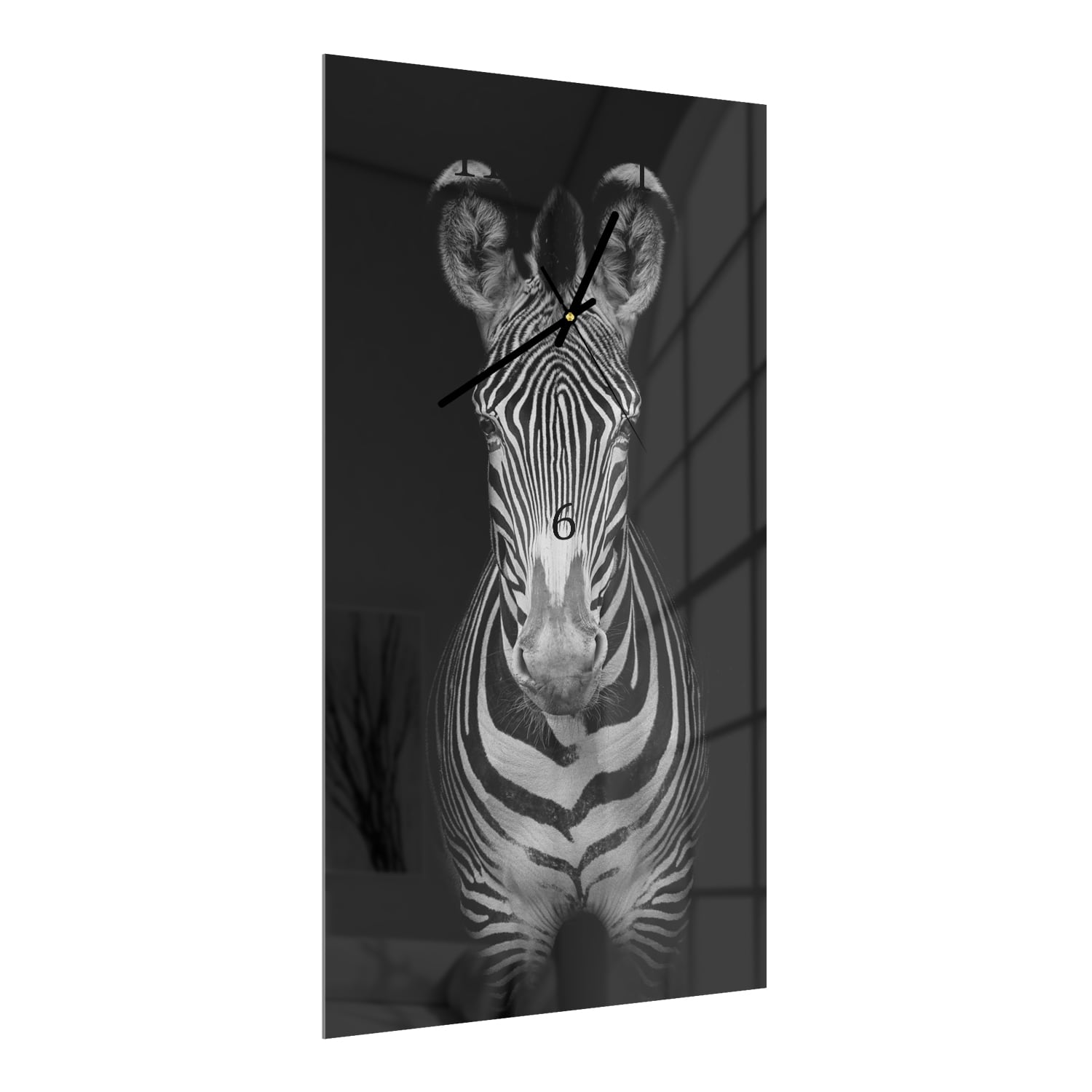 Wandklok 30x60  - Gehard Glas - Portret van Zebra