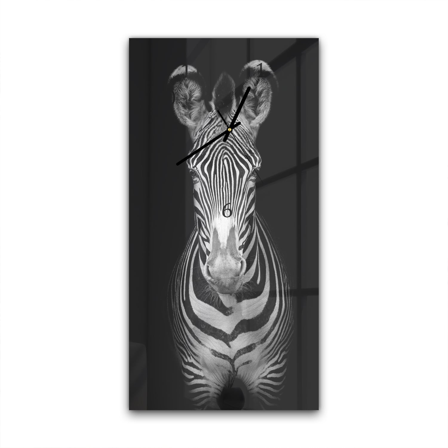 Wandklok 30x60  - Gehard Glas - Portret van Zebra