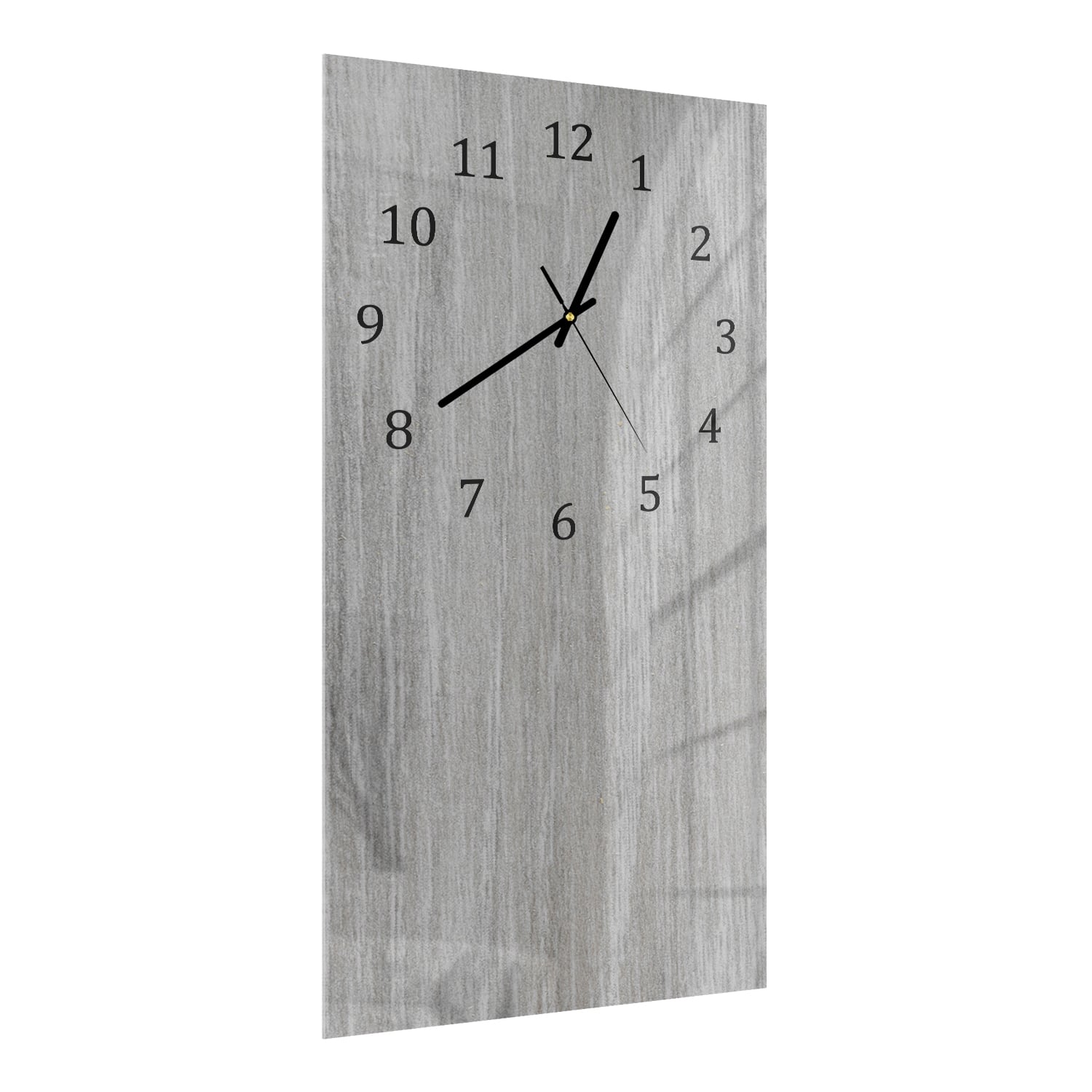 Wandklok 30x60  - Gehard Glas - Grijs Hout Close-Up