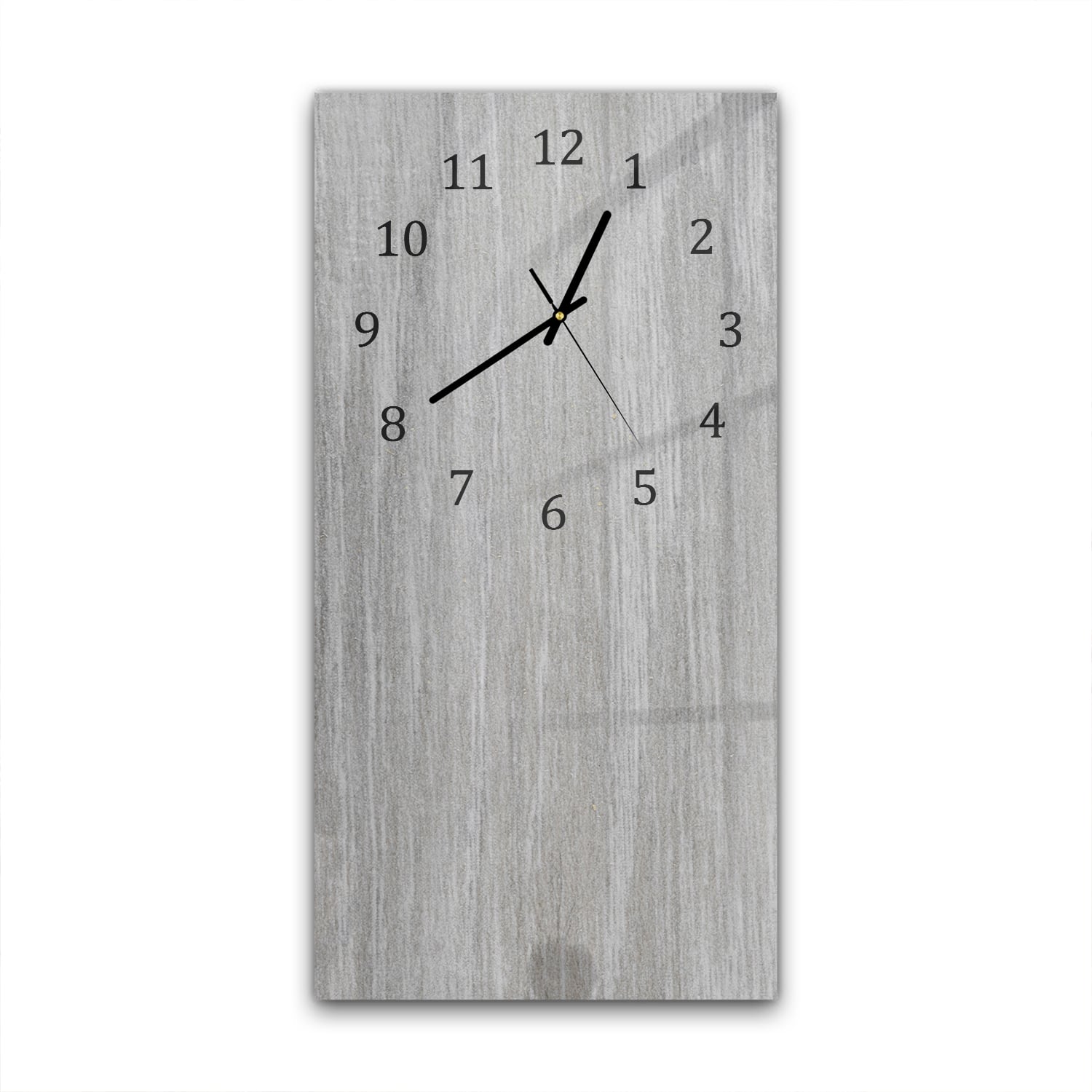 Wandklok 30x60  - Gehard Glas - Grijs Hout Close-Up