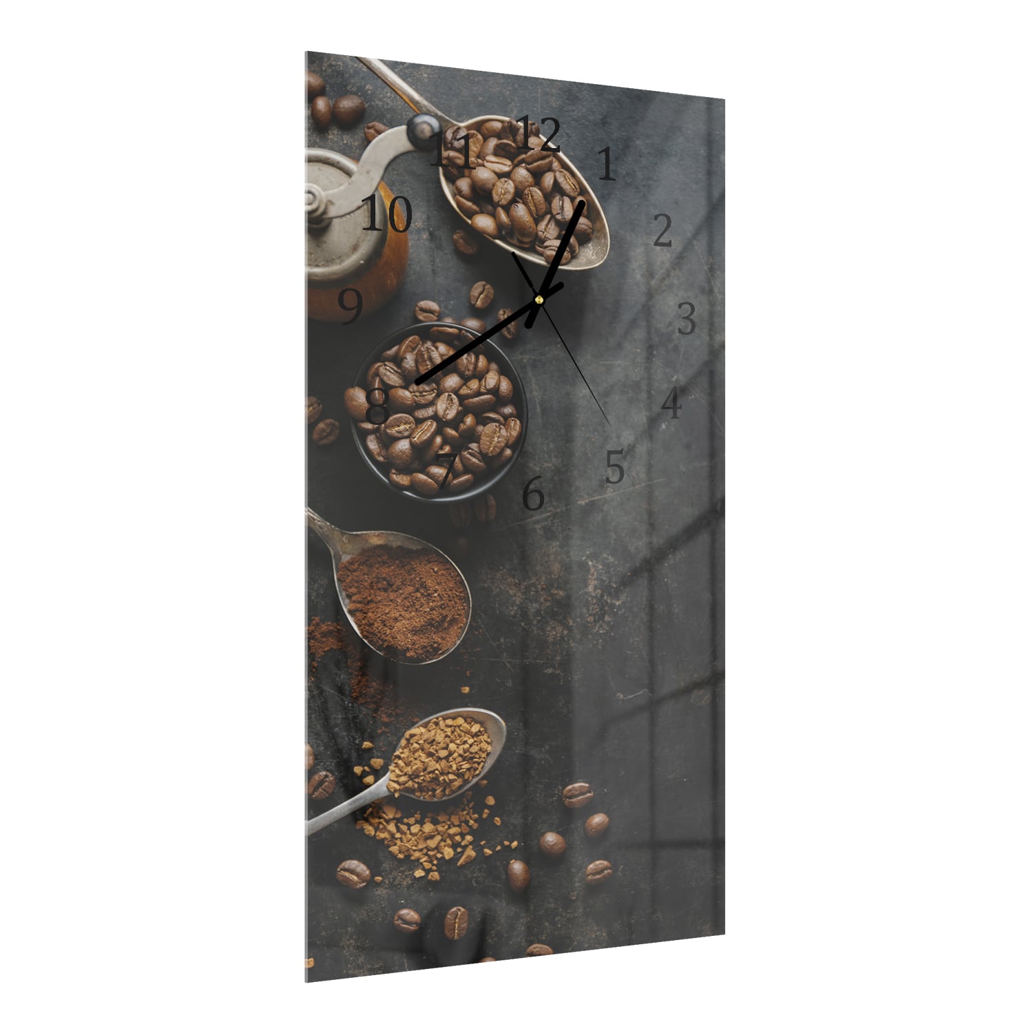 Wandklok 30x60  - Gehard Glas - Koffiebonen en Gemalen Koffie