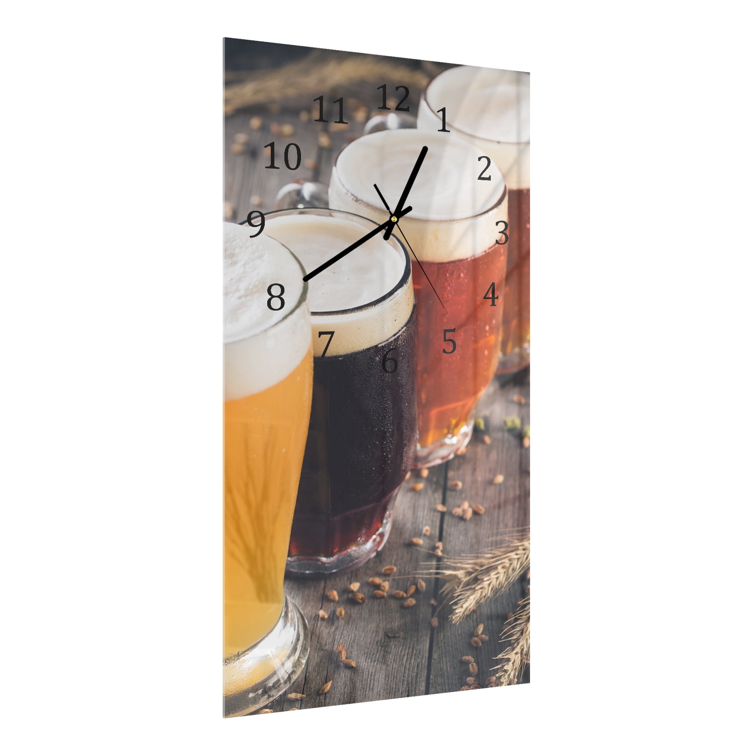 Wandklok 30x60  - Gehard Glas - Kleurrijke Biertypen