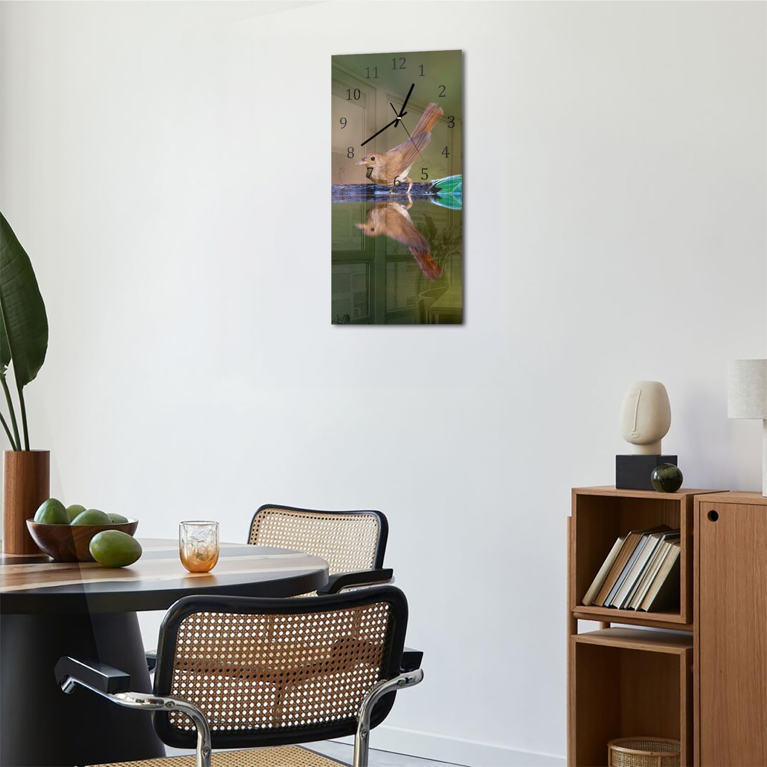 Wandklok 30x60  - Gehard Glas - Nachtegaal