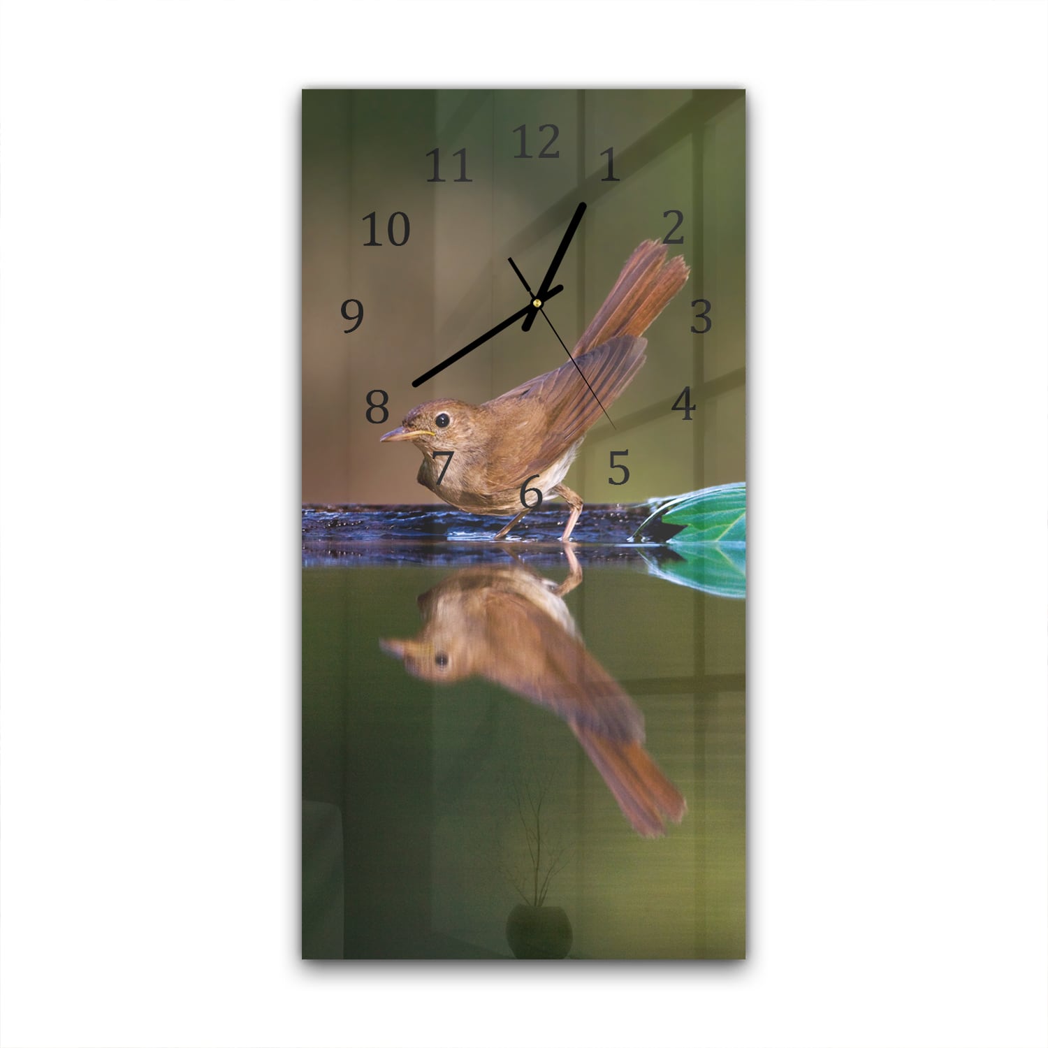 Wandklok 30x60  - Gehard Glas - Nachtegaal