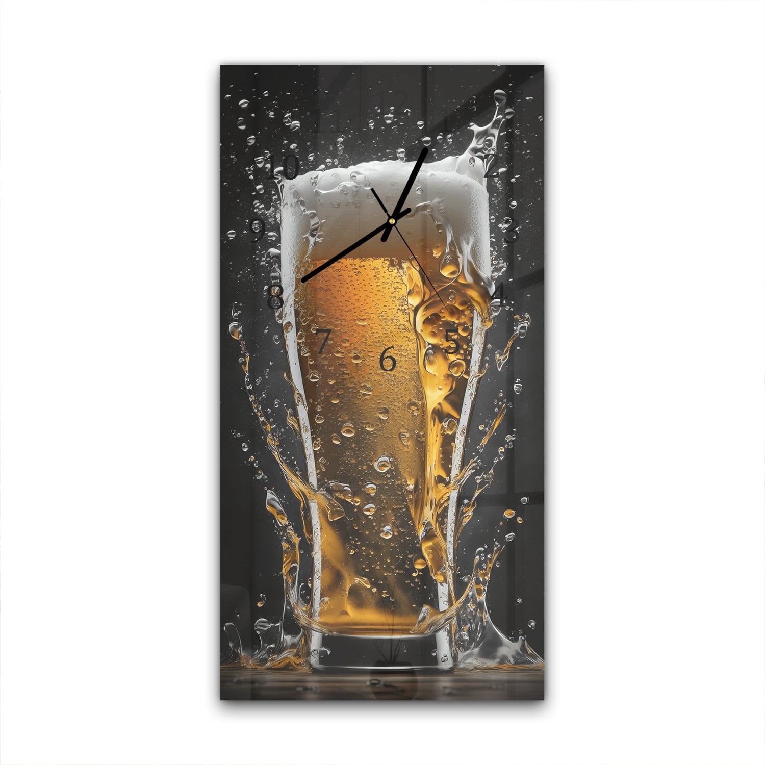 Wandklok 30x60  - Gehard Glas - Bier Explosie