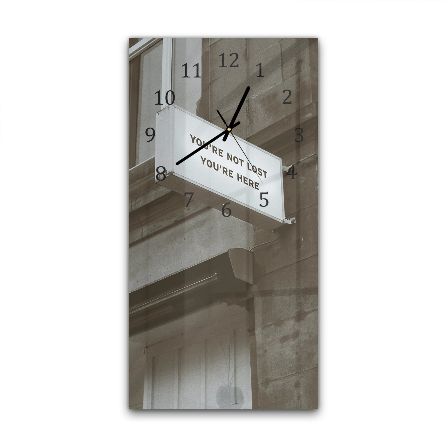 Wandklok 30x60  - Gehard Glas - Quote op Bord