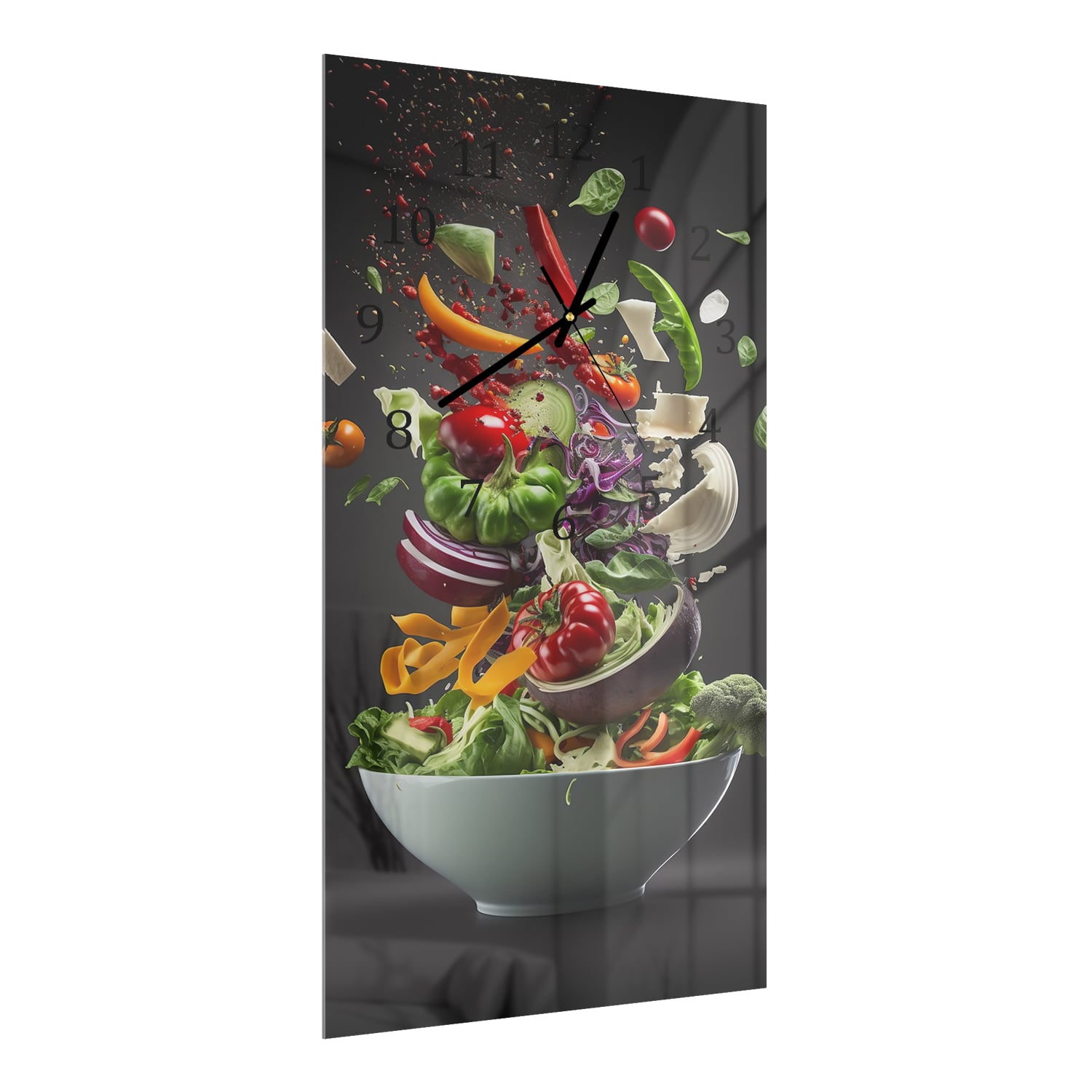 Wandklok 30x60  - Gehard Glas - Groenten Explosie