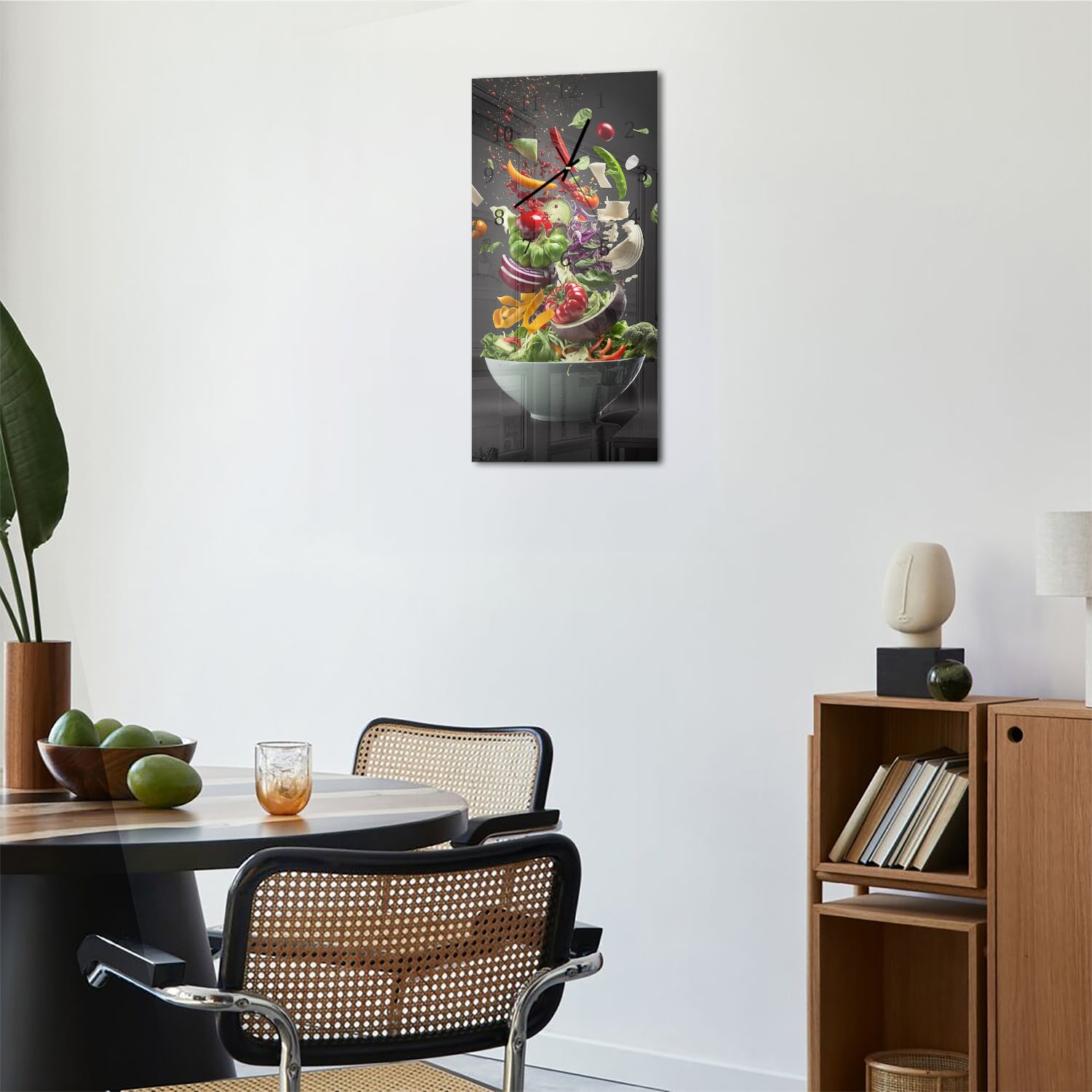 Wandklok 30x60  - Gehard Glas - Groenten Explosie